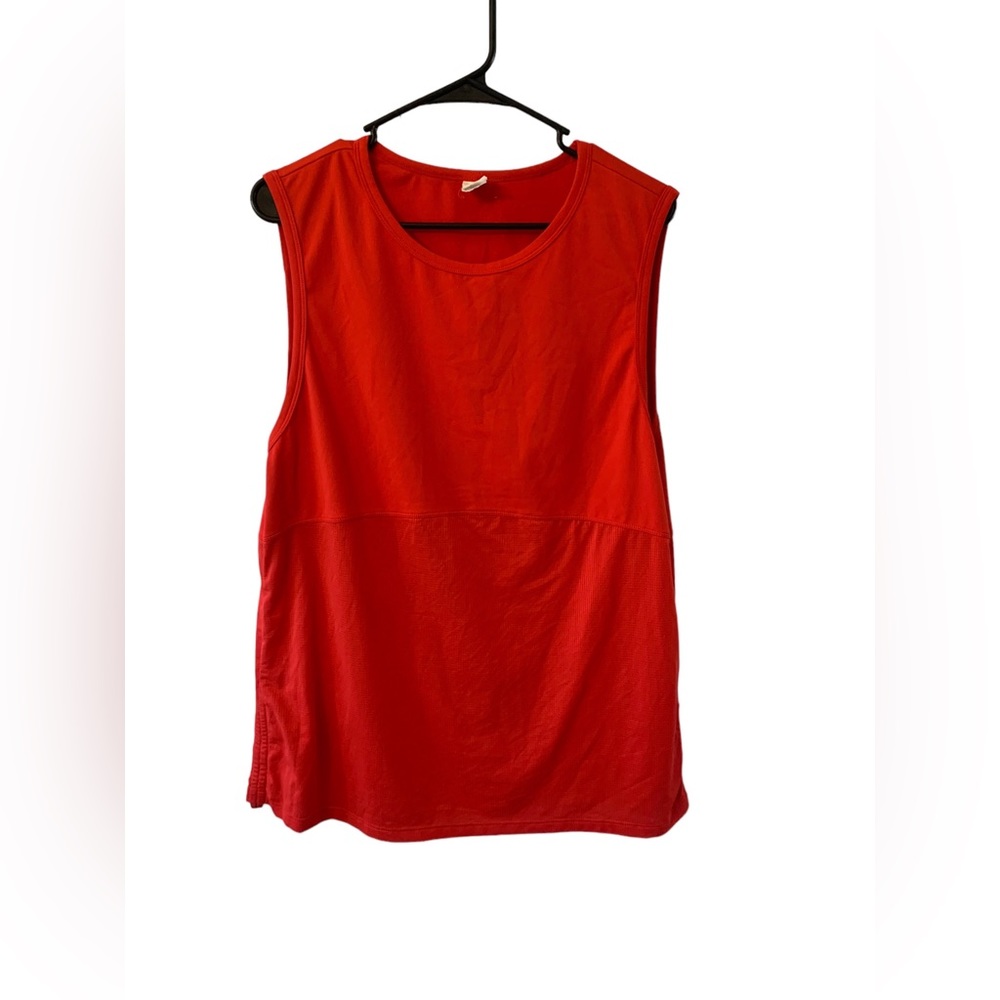 FABLETICS Womens Xxl Side Ruched Tank Cashel Red Wide Strap Lightweight‎